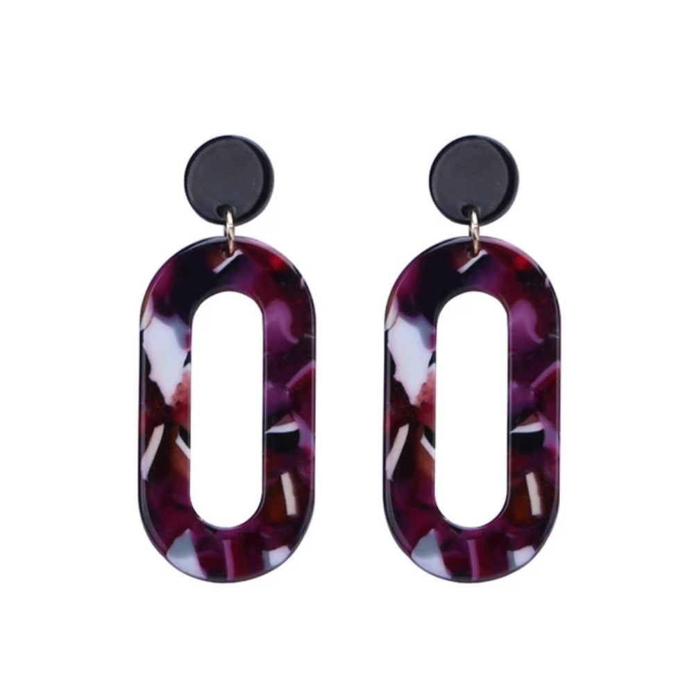 🤩 New!!! Purple Statement Drop Dangle Earring